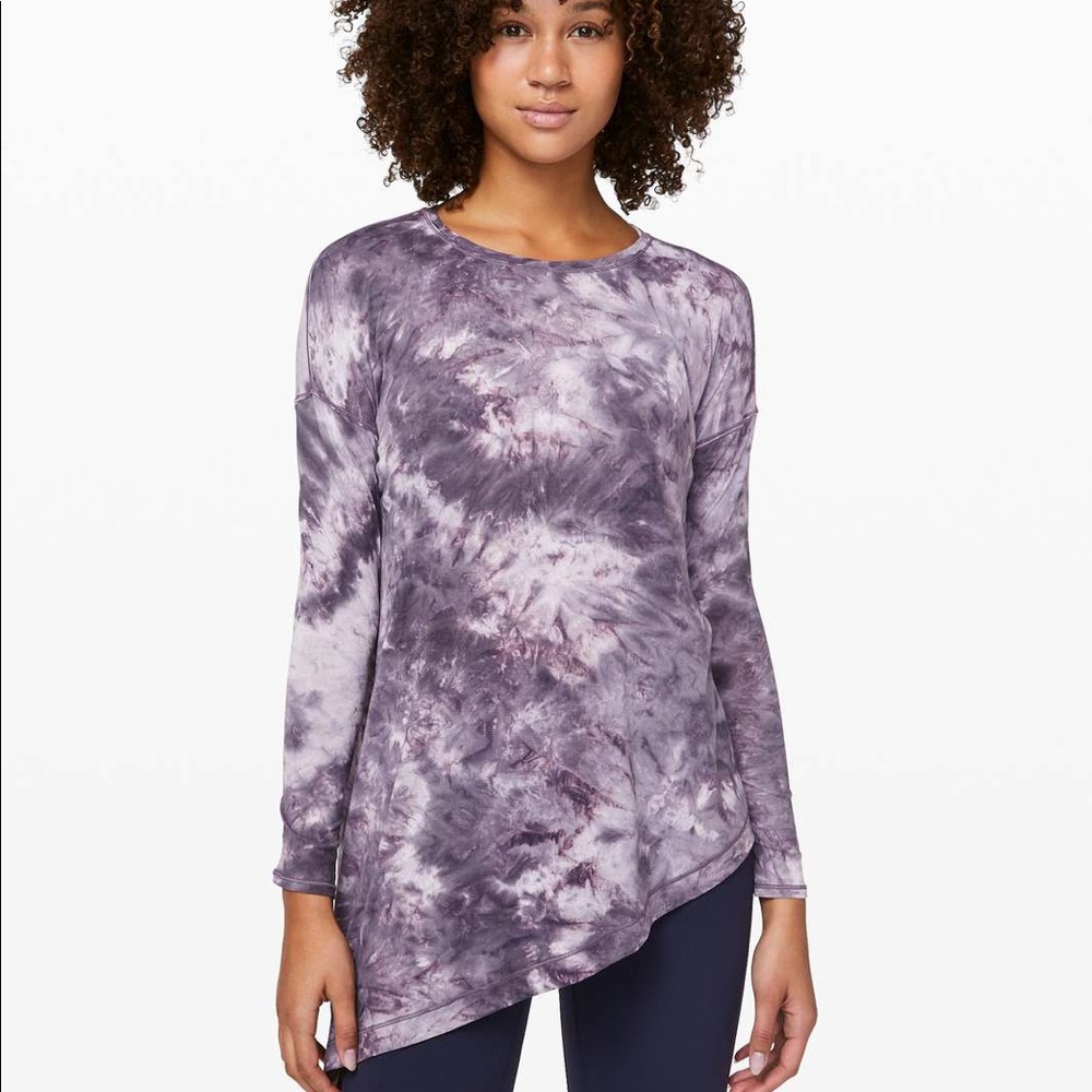 Lululemon To The Point Long Sleeve *Mist Diamond Dye Glacier Grey Moonwalk.